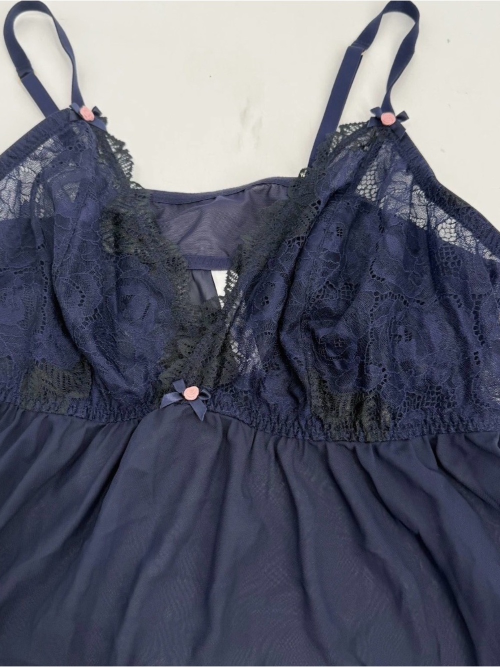 Cacique Seriously Sexy Sheer Mesh Lace Cami Pajama Set Top/shorts Size 18-20 - Picture 7 of 9